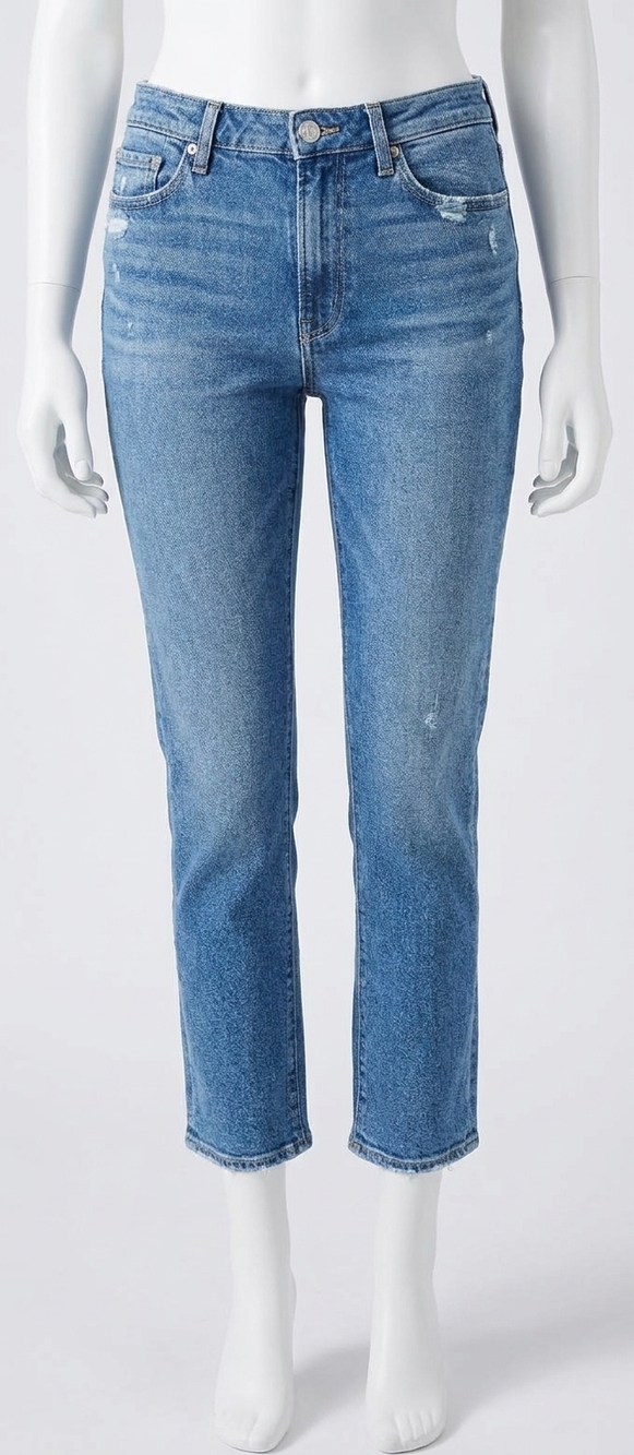 NEW PAIGE colette crop jeans in wannabe distressed